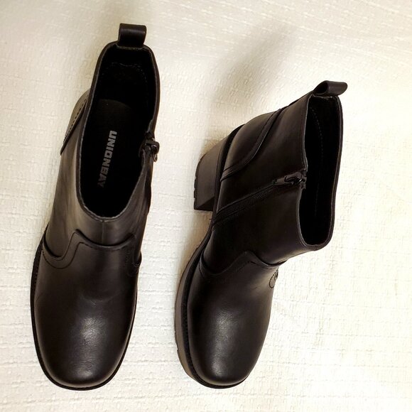 UNIONBAY Women’s Black Paula Platform Heeled Chunky Lug Sole Ankle Boots - 7.5 - Picture 9 of 15